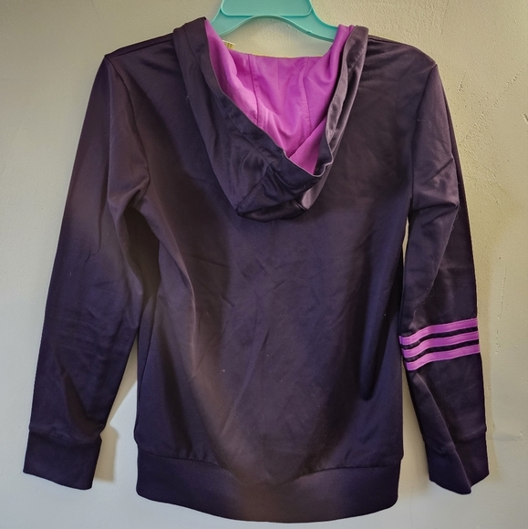 HOST PICK Adidas purple zip up sweat shirt sport run jog sweater hoody hoodie - Picture 2 of 2